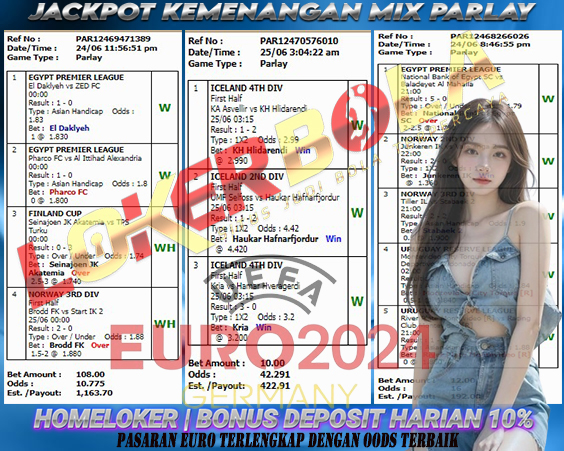 JACKPOT KEMENANGAN MIX PARLAY 25 JUNI 2024